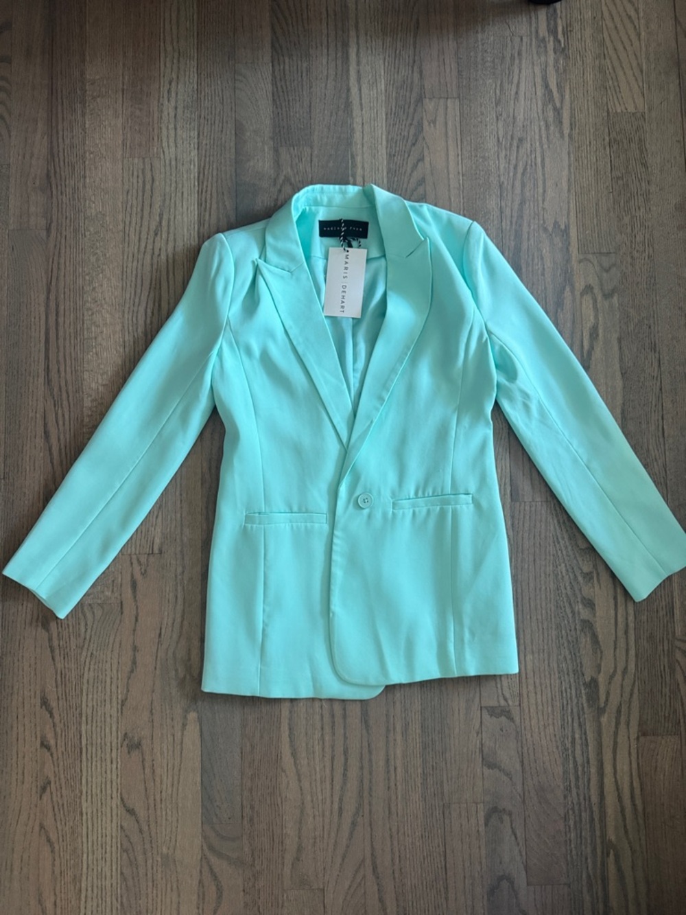 Endless Rose Mint Green Single-Button Blazer